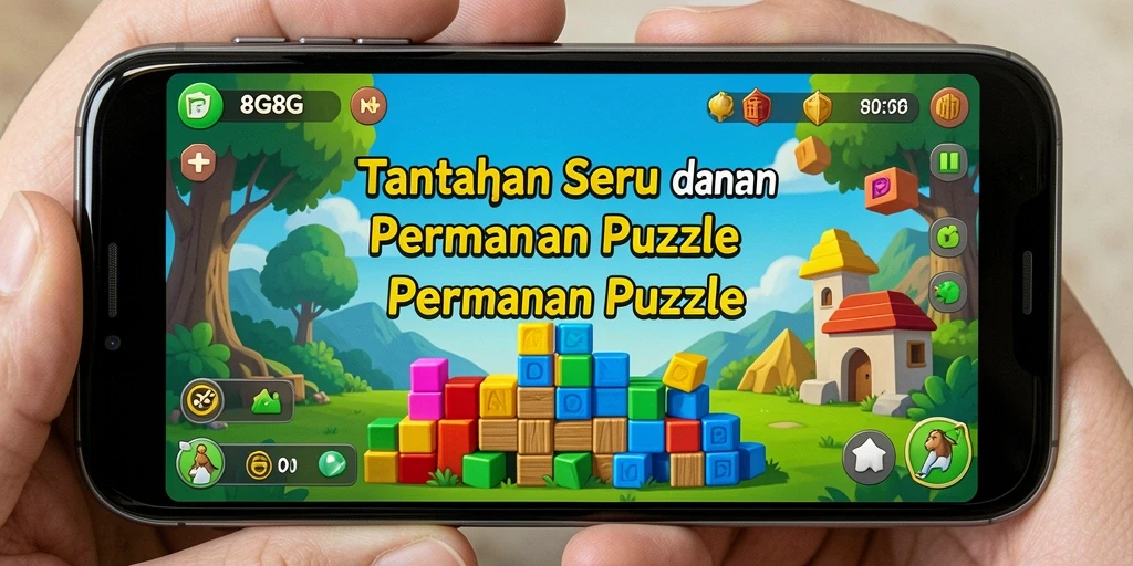 Screenshot gameplay 8G8G menunjukkan teka-teki menantang yang harus dipecahkan.