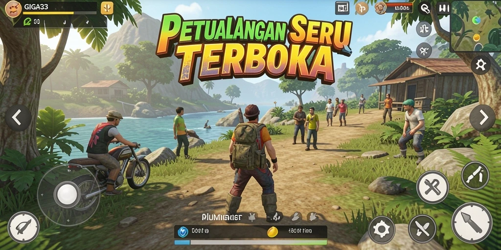 Screenshot menunjukkan gameplay GIGA33 yang mendebarkan dengan karakter eksplorasi.