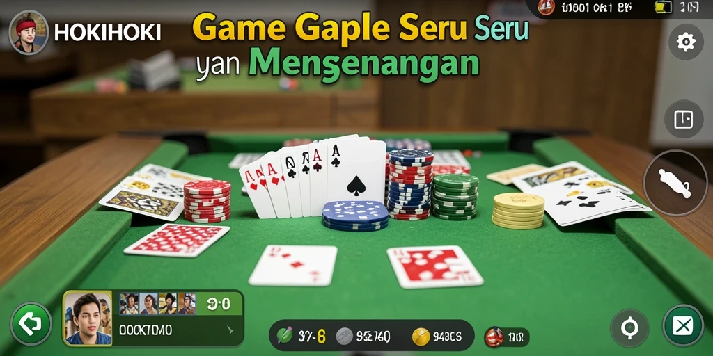 Screenshot gameplay HOKIHOKI menampilkan suasana bermain Gaple yang seru.