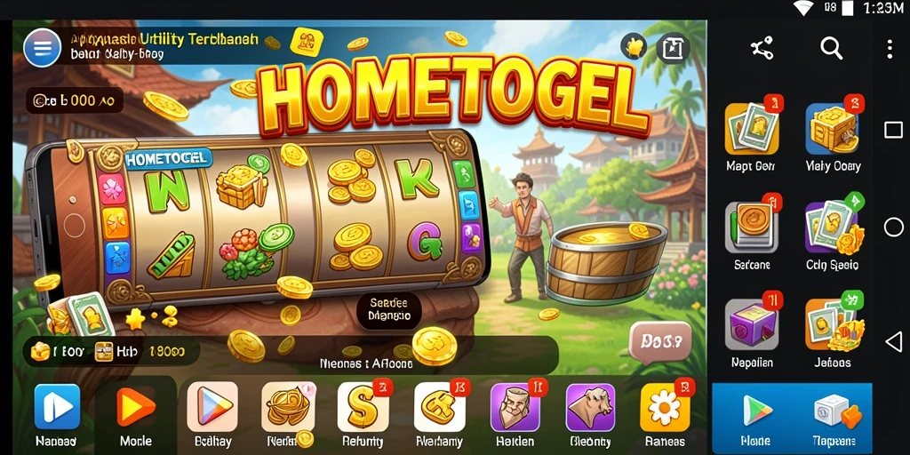 Tampilan antarmuka HOMETOGEL yang intuitif dan bersih.