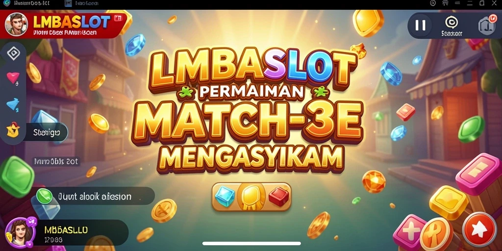 Screenshot gameplay LMBASLOT yang menampilkan aksi mencocokkan item.