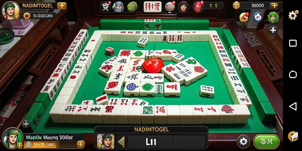 Screenshot gameplay <strong>NADIMTOGEL</strong> yang menampilkan antarmuka Mahjong yang menarik.