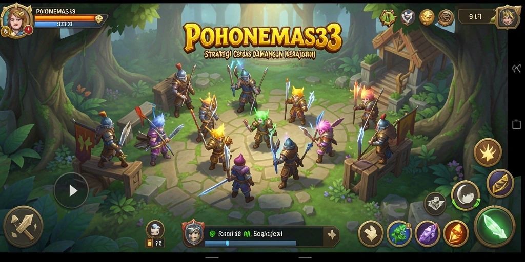 Screenshot gameplay POHONEMAS33 menunjukkan suasana strategi yang intens.