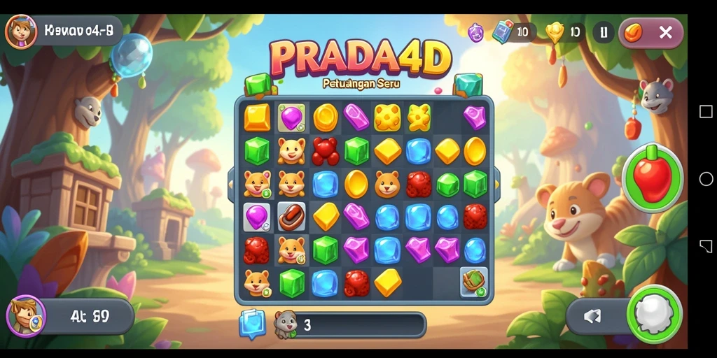 Gameplay seru PRADA4D dengan tantangan Match-3 yang menarik.