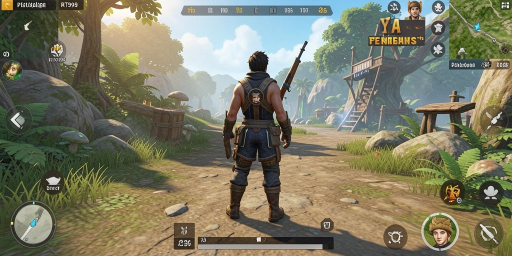 Tampilan gameplay dari RT99 menunjukkan dunia terbuka yang luas dan eksploratif.