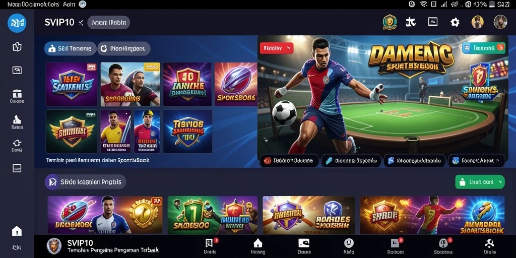 Screenshot gameplay <strong>SVIP10</strong> yang menampilkan fitur taruhan olahraga.